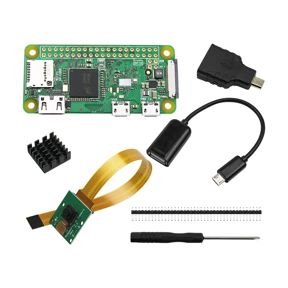 Raspberry Pi Zero/Zero W стартовый комплект 5 Мп камера + RPI Zero ABS чехол радиатор блок питания