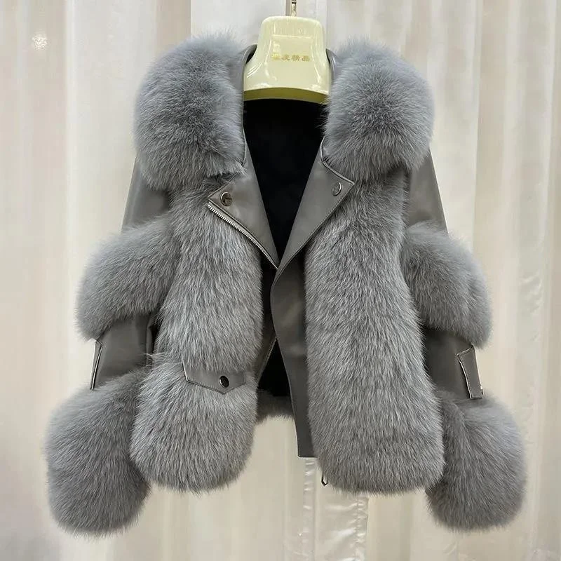 Winter New Women Wool Sandwich Casual Western Fur Coat Loose High Quality Luxury Fur Coat
