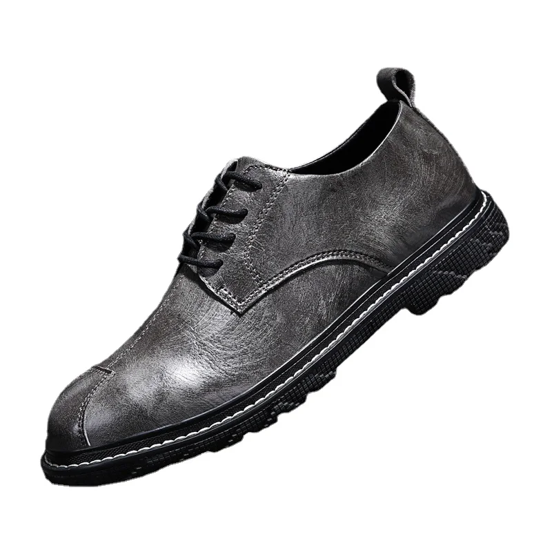 Мужские туфли на шнуровке повседневные оксфорды кожаные плоская подошва