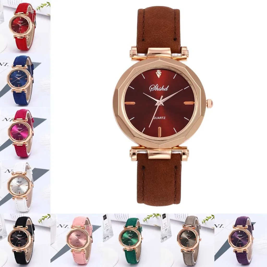 A18 Women's Watch Bracelet Leather Casual Ladies Girls Clock Gifts Luxury Analog Male Female Quartz Men Watches Crystal