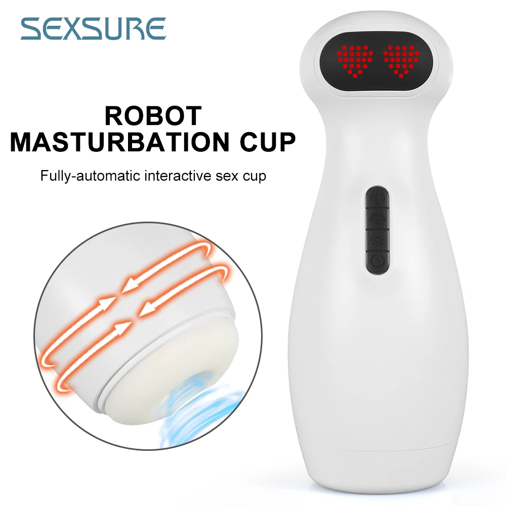 Симпатичный робот автоматический мужской мастурбатор чашка 4 в 1 вибрация +