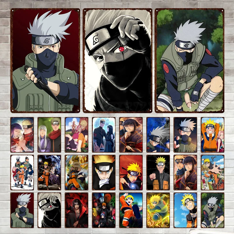 

Bandai Movie Naruto Sasuke Sakura Metal Sign Vintage Metal Plate Tin Plaque Metal Decor Poster Iron Painting Home Decor