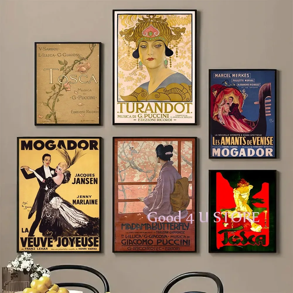 Винтажная Классическая Опера Музыкальная Бабочка Тюрдон Рекламный Постер Холст