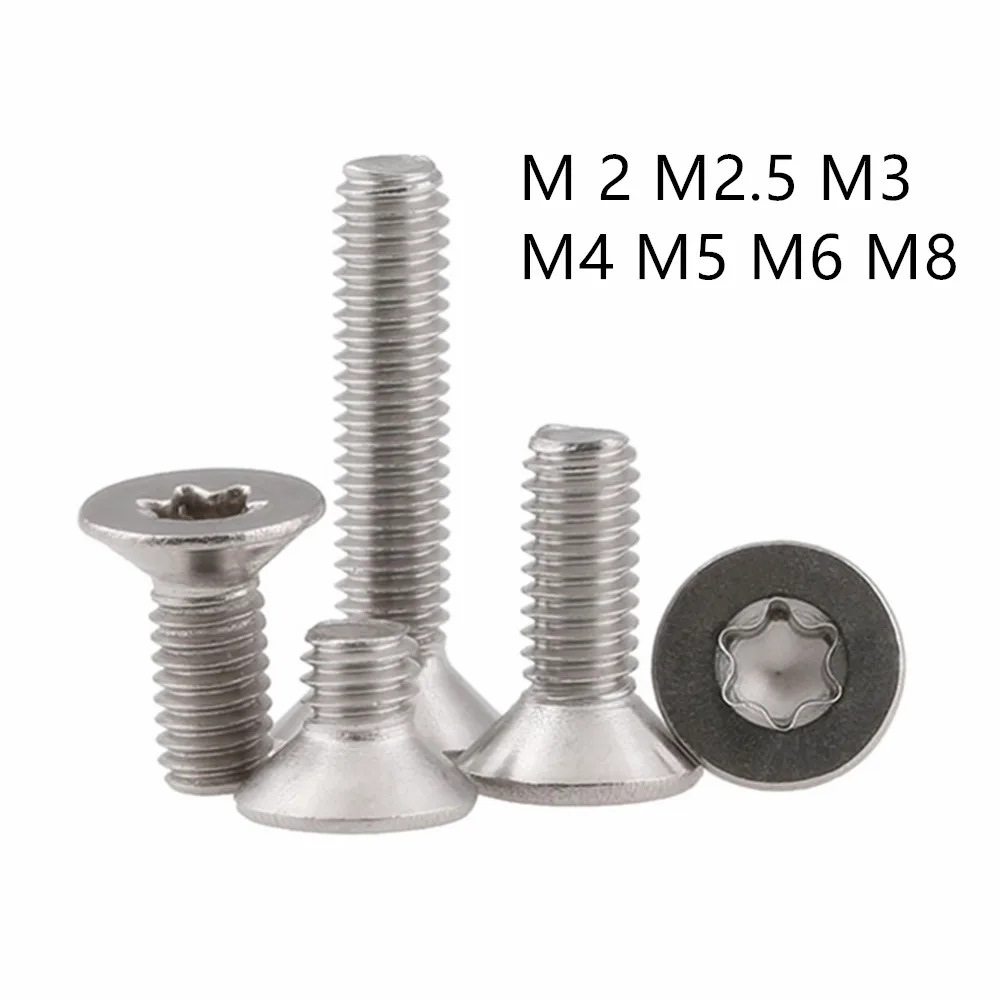 

304 Stainless Steel Flat Countersunk Head Torx Screws M6 M8 Anti-theft Bolts