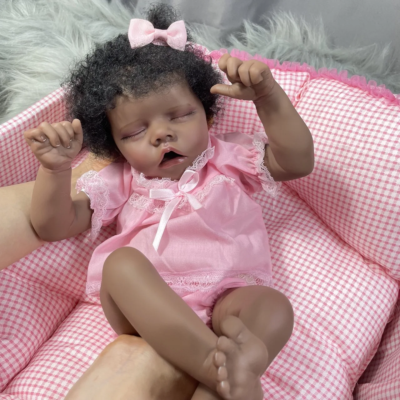 43CM African American Reborn Baby Doll Twin A Premature Baby Finished Newborn Black Girl Collectible Art Doll Best Gift For Kids