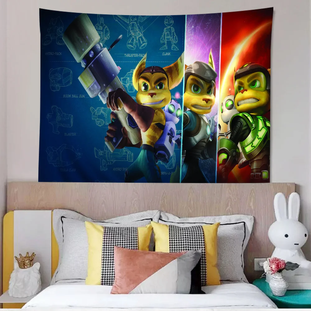 Ratchet And Clank Cartoon Tapestry Bohemian Wall Tapestries Mandala Hanging Sheets