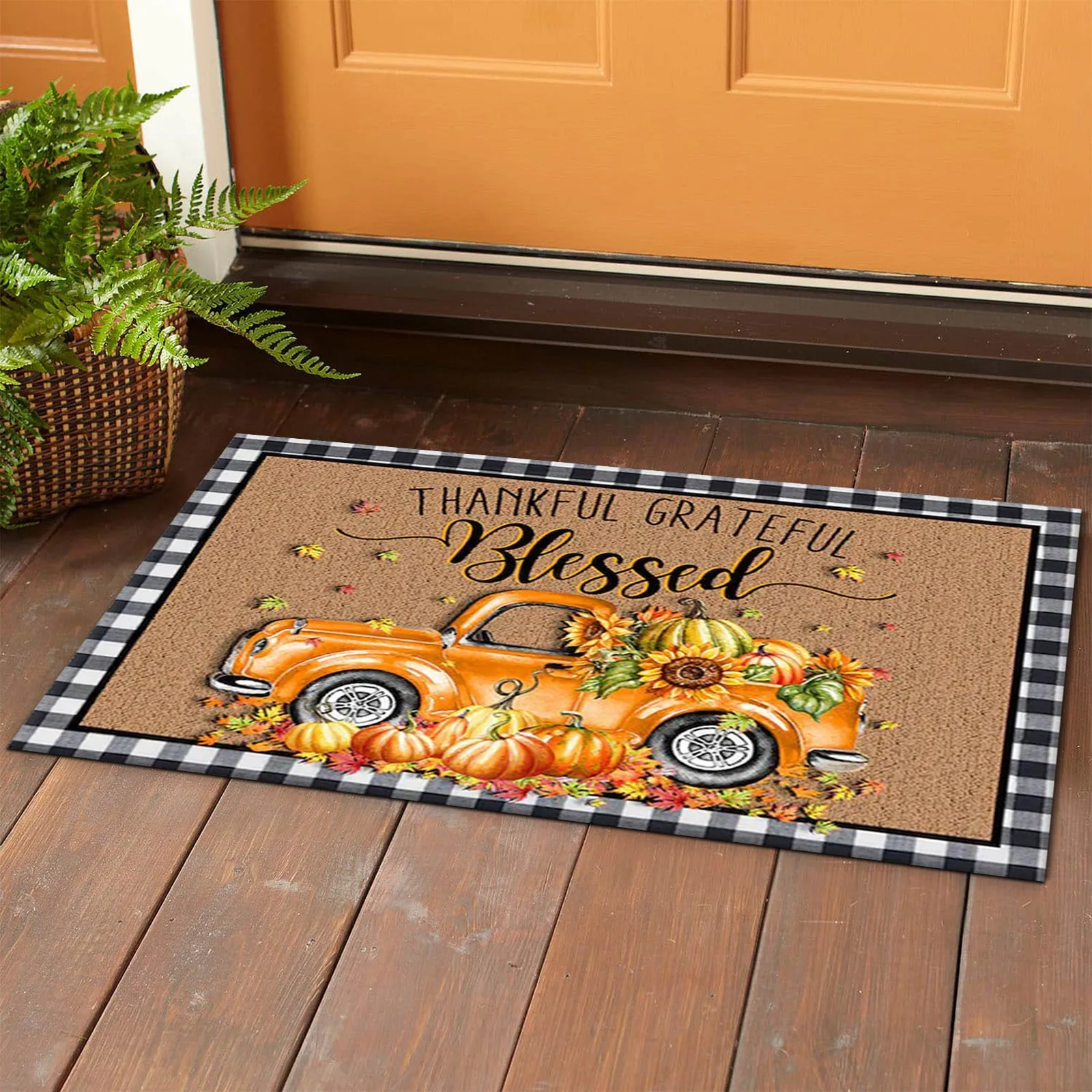 

Декоративный дверной коврик на День Благодарения, одеяло для двух человек в ванную, гостиную, добро пожаловать, шерстяное двойное покрывало...