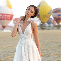 vintage wedding dress sweetheart tulle sleeveless exquisite appliques crystal bow a line mopping vestido de novia for women