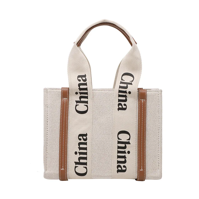

New 1:1 CH Classic Trendy Brand Luxry Designer Fashion Casual Letter Canvas hand Bag Stripe Portable One Shoulder Tote Bag women