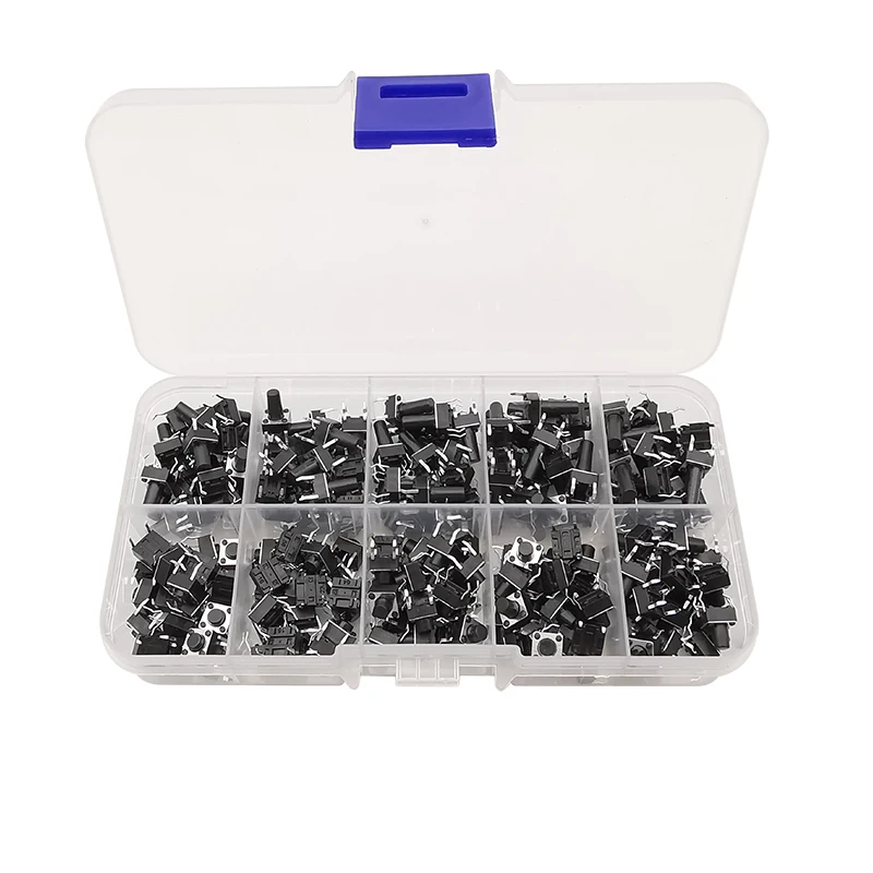 

Микро-кнопочные тактовые переключатели 6x6 мм, черный, пластик, 200 шт.