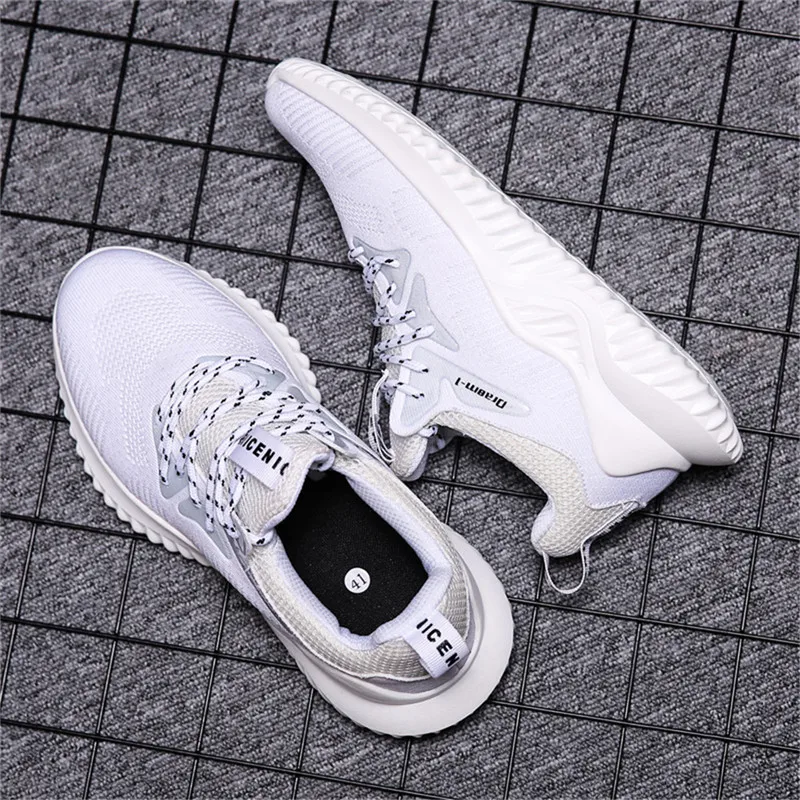 

Men's Fashion Sneakers Outdoor Casual Breathable Comfortable Mesh Running Shoes White Sports Shoes Size:39-45