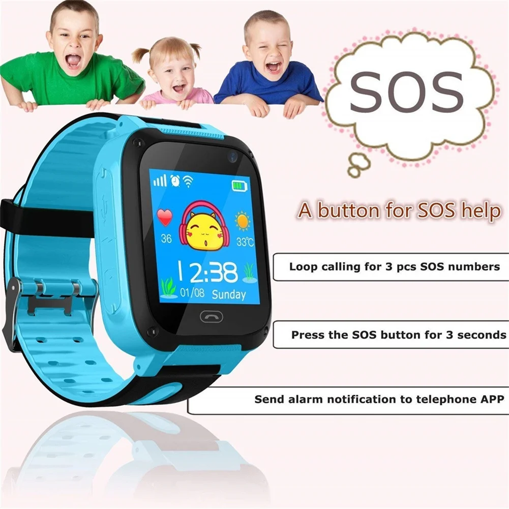 S4 Kids Smart Watch SOS Waterproof Video Camera Sim Card Call Phone Smartwatch With Light Child Watches For IOS Android Boy Girl