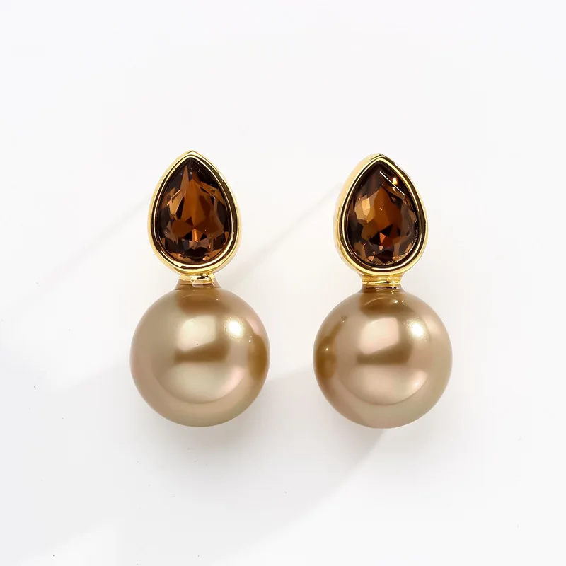 

Light Coffee Pearl Stud Earrings for Women