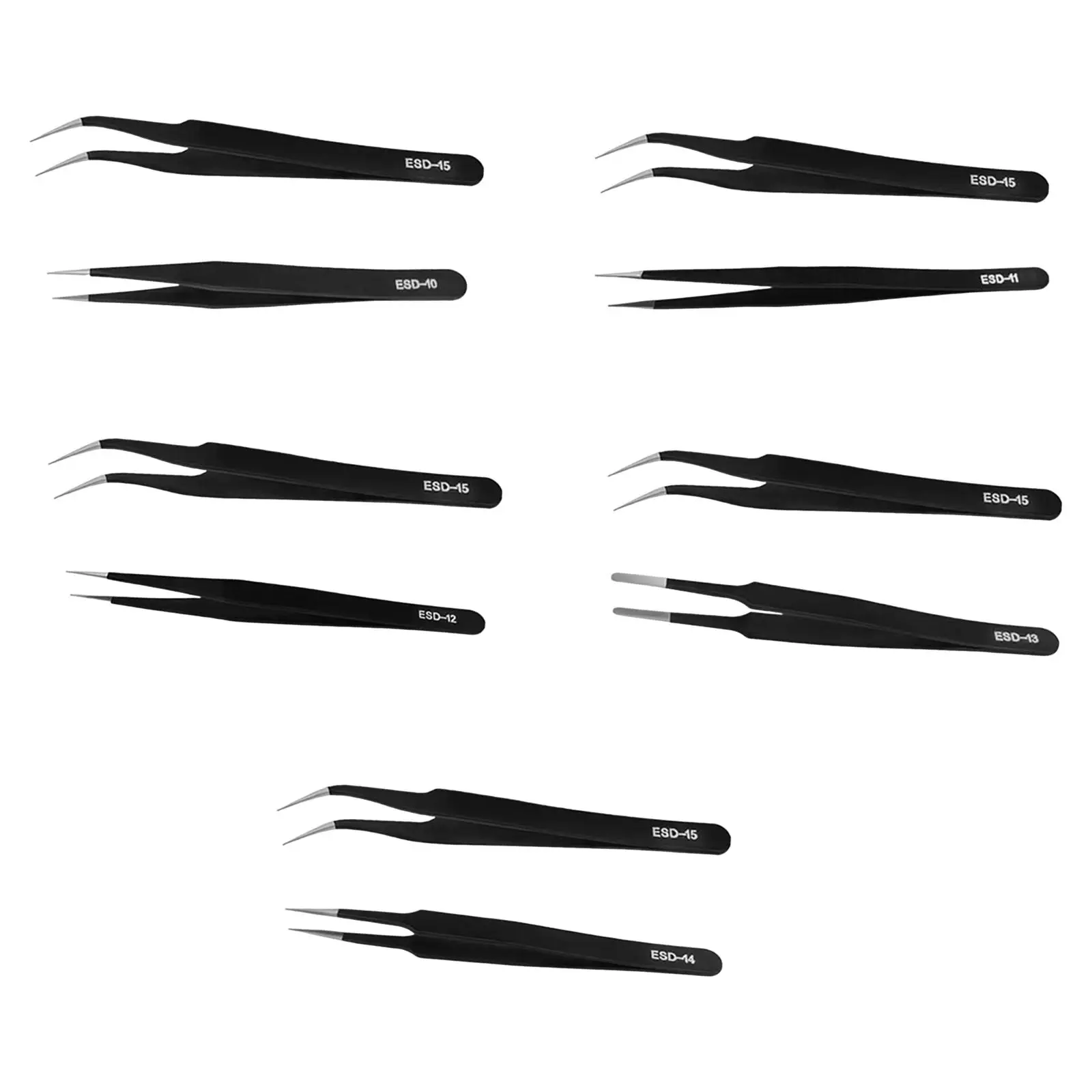 

2 Pieces Eyelash Tweezers Nail Enhancement Eyelash Clip Small Parts Clamp for Home Use