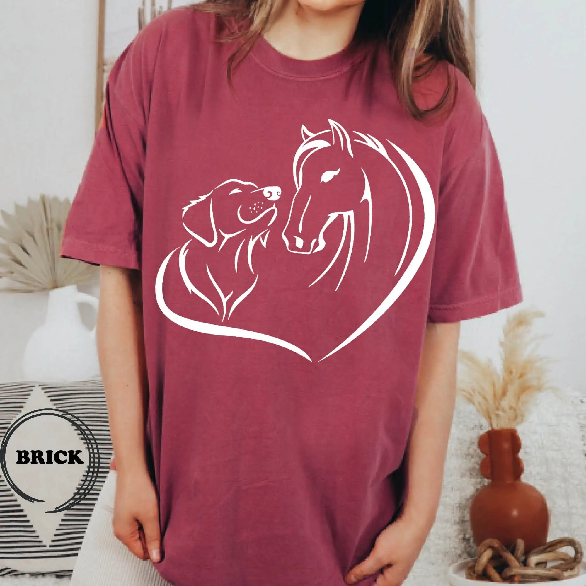Футболка Comfort Colors Horse Dog Lover S Owner Heart Animal