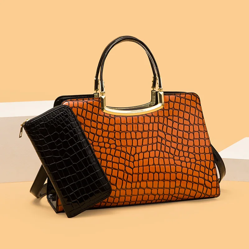 

Women Luxury Handbags Women Bags Designer Crossbody Bags Female Crocodile Leather Handbag Ladies Shoulder Bag Tote Retro Handbag