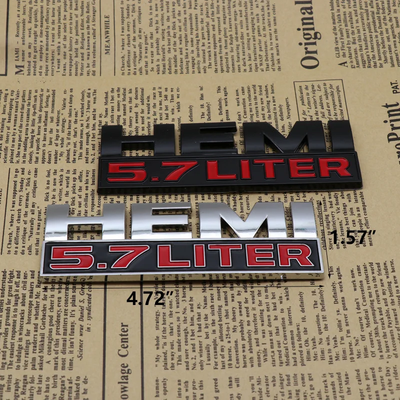 Фото Эмблема HEMI 5.7L 6.4L для Dodge Ram 1500 2500 Challenger Charger, наклейка-логотип на боковое крыло автомобиля, аксессуары для экстерьера авто №3