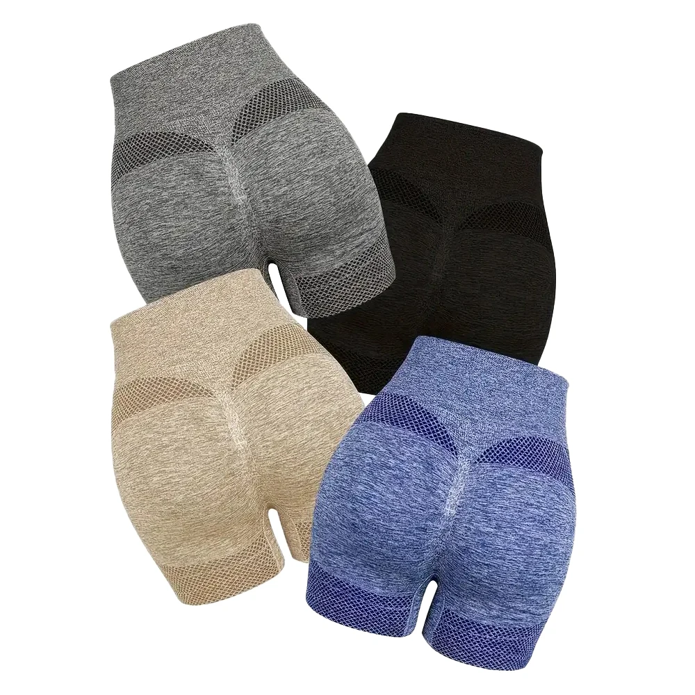 Женские персиковые шорты для йоги с высокой талией тренировок фитнеса подтяжки