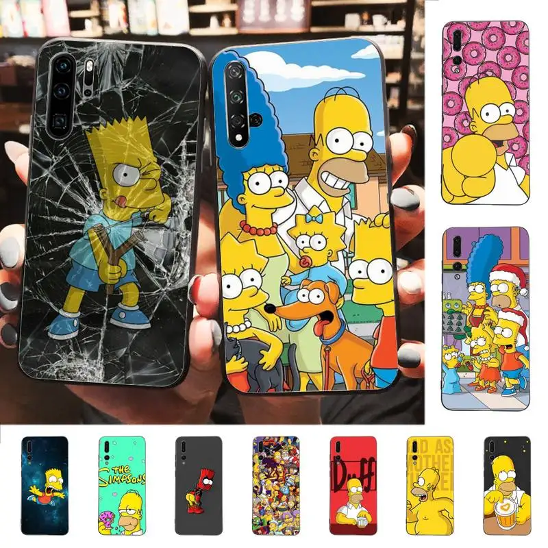 

Funny Cartoon Homer Family Phone Case for Huawei P30 40 20 10 8 9 lite pro plus Psmart2019
