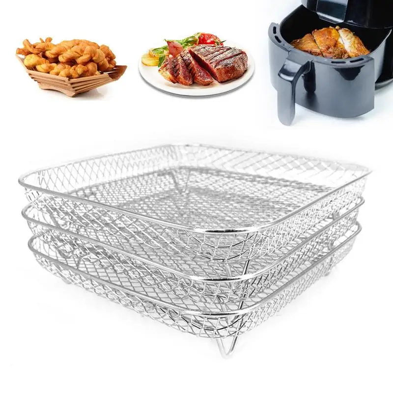 

3 Tier Wire Baking Stackable Stainless Steel Roasting Rack Multifunctional Baking Rack For Oven Cooking Steamer Oven Air Fryer
