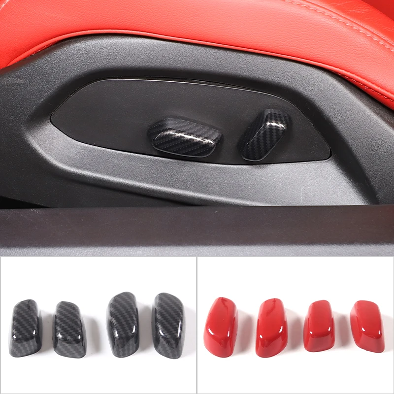 

Наклейка на крышку автомобильного сиденья с кнопкой регулировки, отделка из углеродного волокна для Chevrolet Corvette C8 Stingray Z51 Z06 2020-2023, автомобильные аксессуары