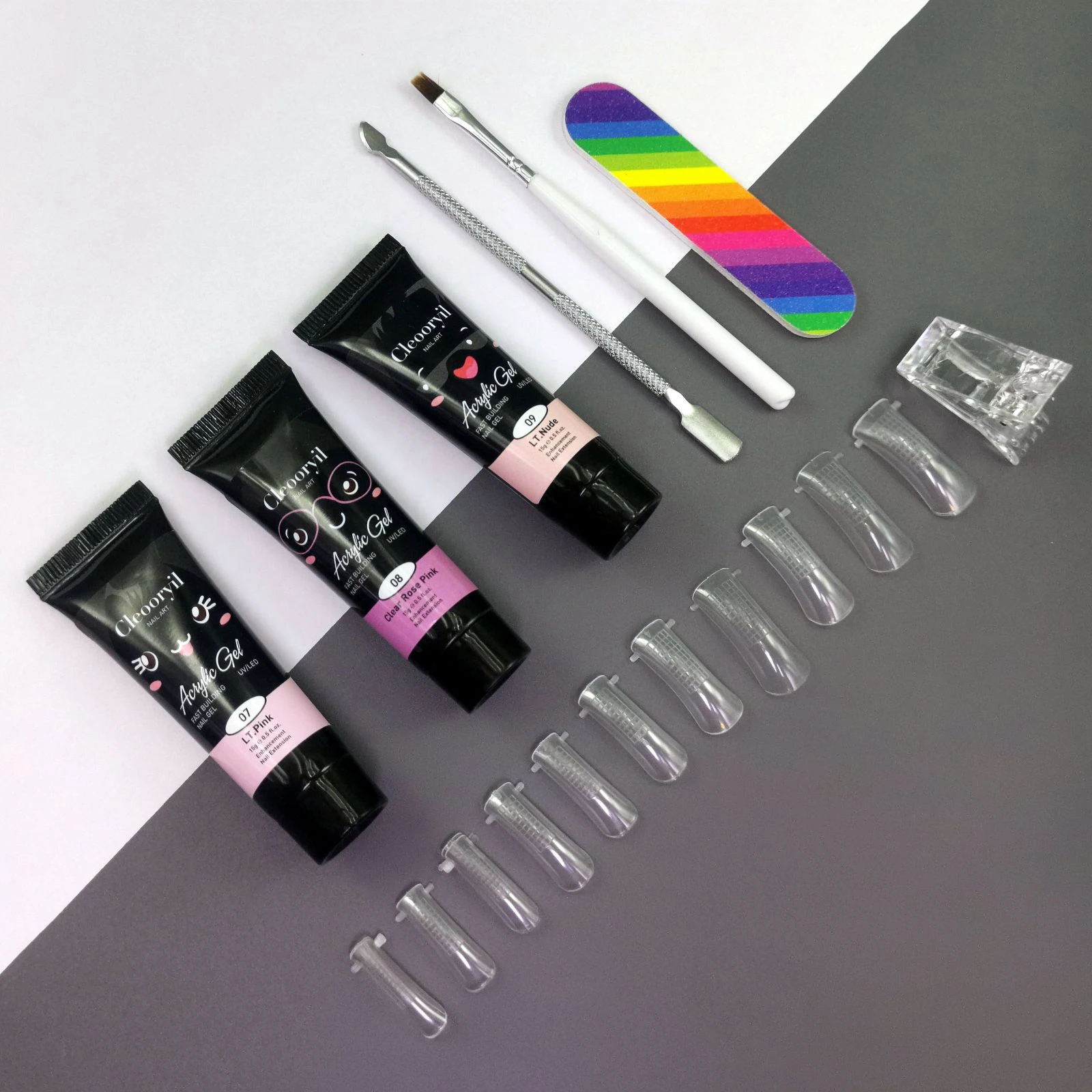 Набор из 8 шт. 15 мл гель для наращивания ногтей полуперманентный стартовый