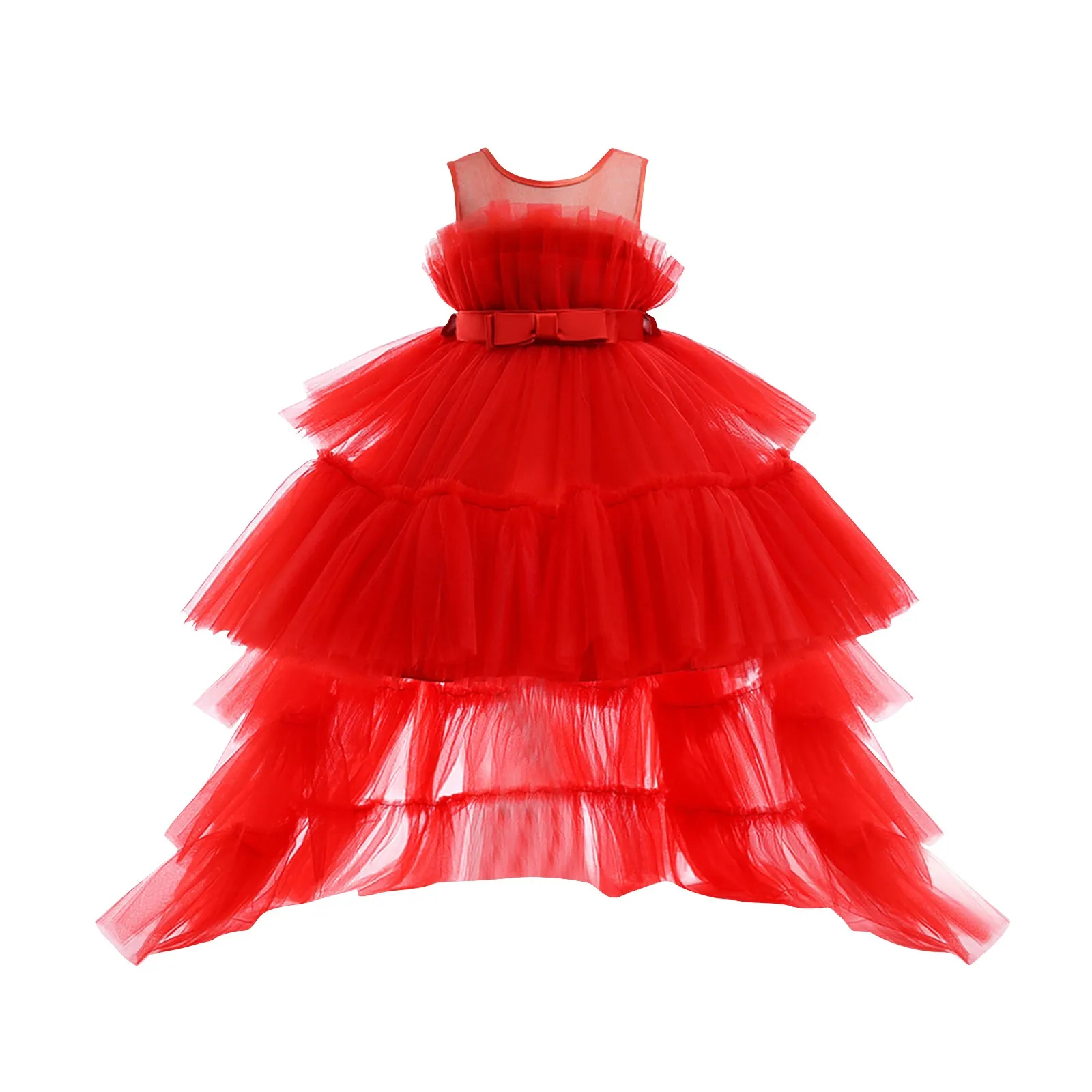 Элегантные платья принцессы с цветочной вышивкой для девочек кружевное платье