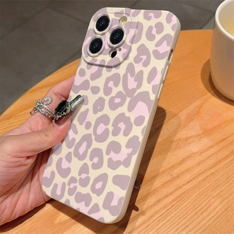 Фото Новый чехол для телефона из ТПУ с леопардовым принтом для iPhone 17 Pro Max 16 15 17E 16E 14 13 12 11 XS X XR 7 8 Plus, противоударный, из мягкого силикона №3