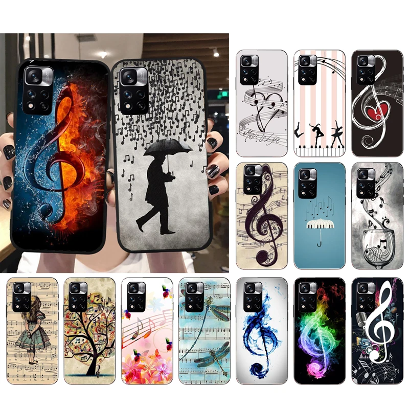 

Phone Case For Xiaomi Redmi Note 12Pro 11 11S 11T Pro 10 9Pro Note10S Redmi 10 9 10C 9C Music Notes Case