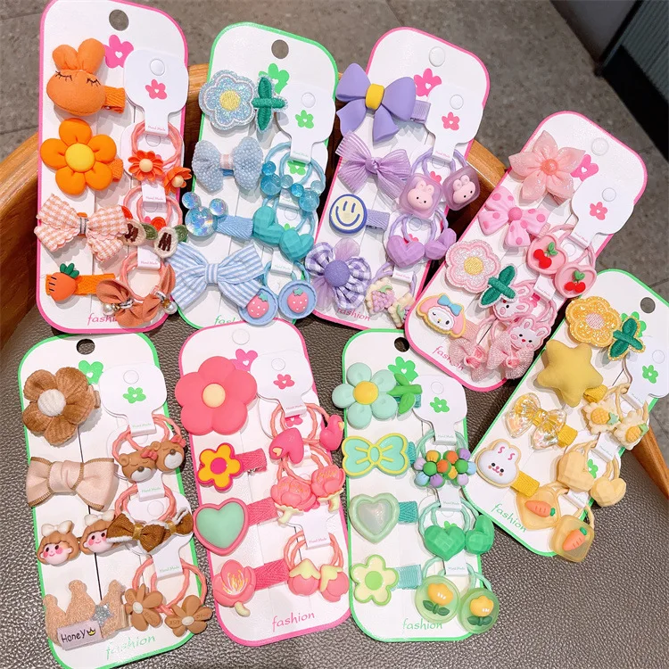 

10 шт., детские заколки для волос с цветочным рисунком