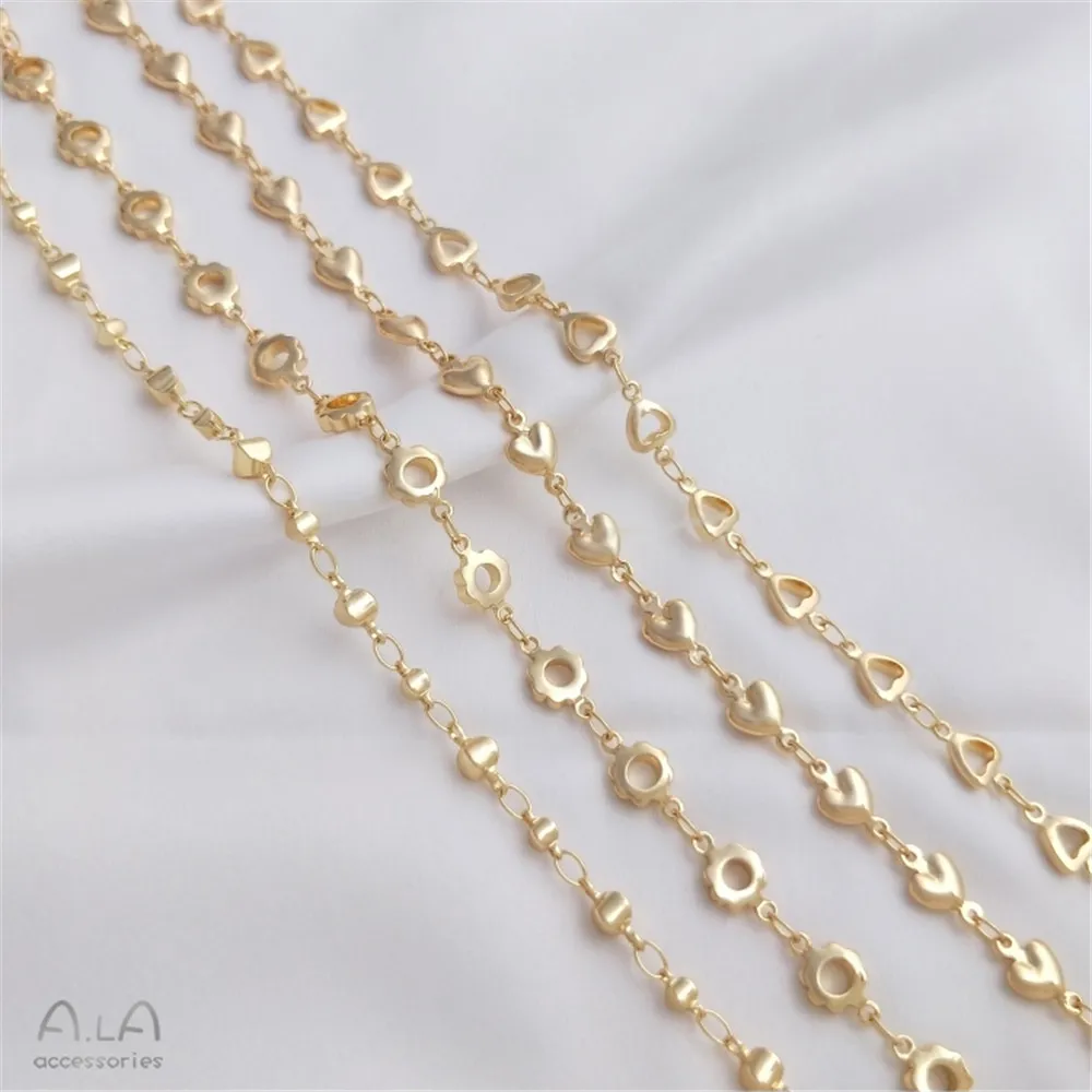

Plated 14K Gold Filled Zircon bamboo chain imitation pearl stick chain DIY necklace bracelet loose chain accessories