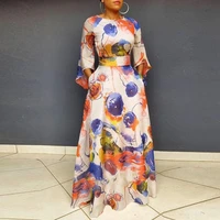 fashion print african maxi dress for women 2022 summer lady sexy dashiki ankara dresses elegant wedding party gown wear