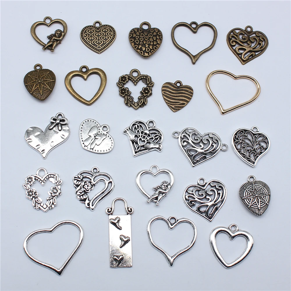 

Подвески в форме сердца для изготовления ювелирных изделий, геометрический кулон из металлического сплава, для самостоятельного изготовле...