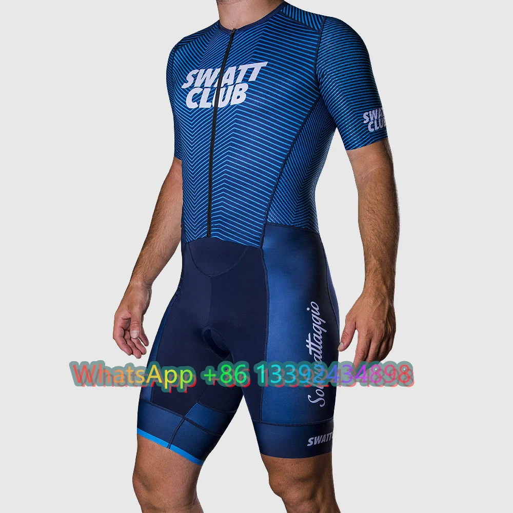 

Мужской костюм для триатлона Swatt Club, комплекты для велоспорта, одежда для плавания, велосипедный боди, аэродинамический комбинезон, комплек...