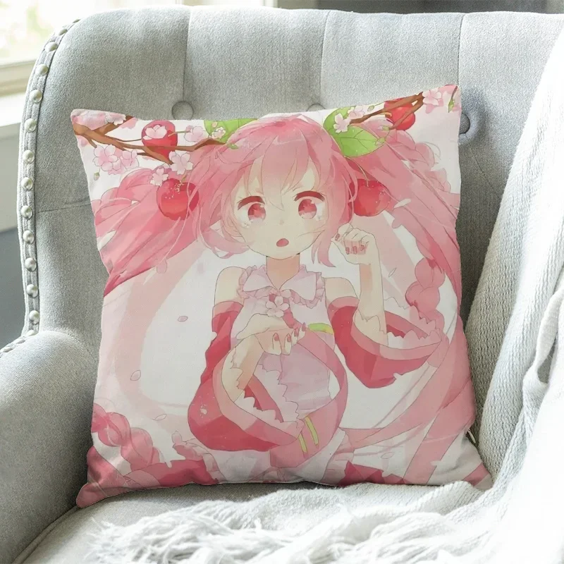 Декоративные Наволочки H-Hatsune Miku 45x45 См Роскошные Чехлы Для Автомобильных Сидений