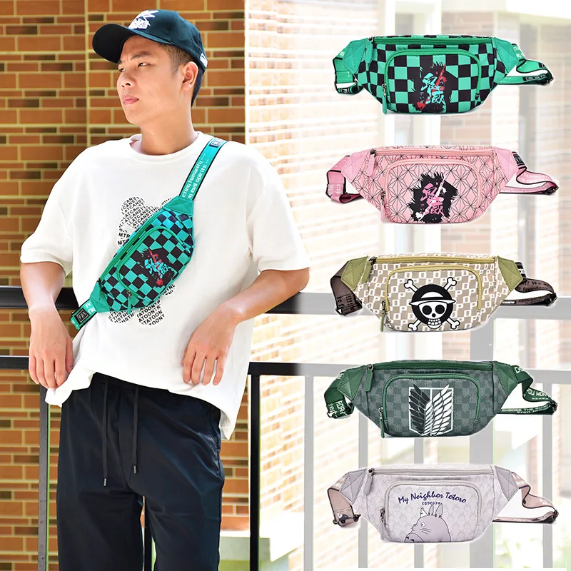 

Demon Slayer Anime Chest Bag Trendy Sports Waistpack Totoro ONE PIECE Crossbody Bag Holiday Gift