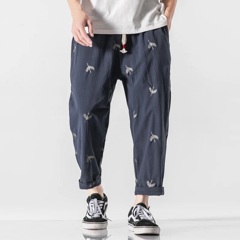 

Embroidered Men's Harem Pants 2022 Street Loose Jogging Pants Oversized Casual Pants Harajuku Style Straight Pants