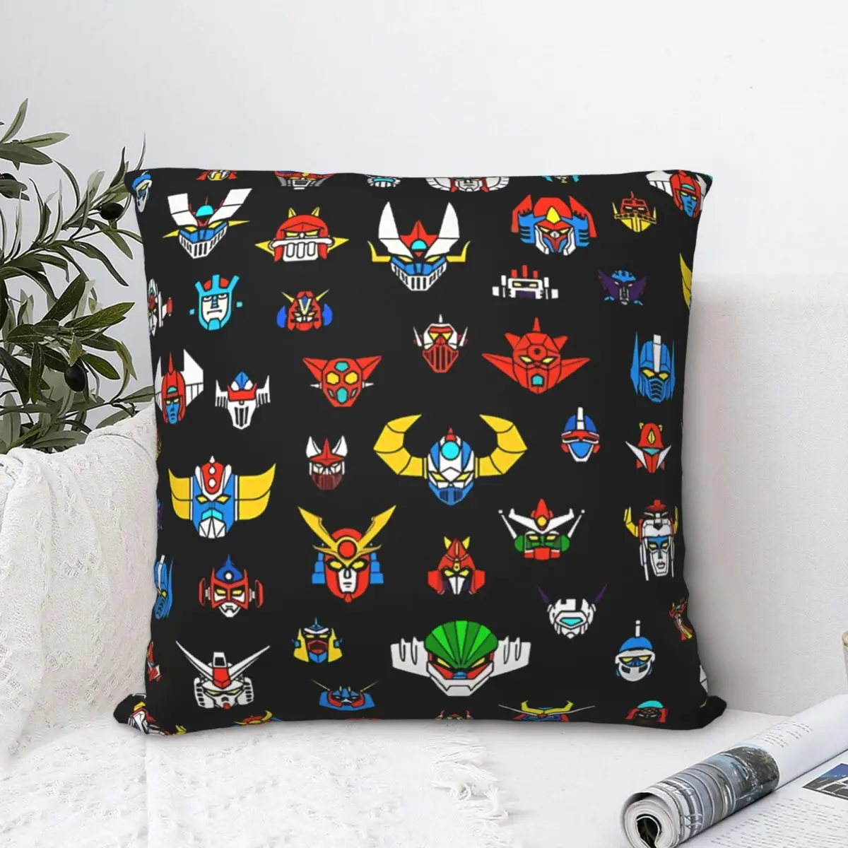 

70s Robot Color Throw Pillow Case Gothic Cushion For Home Sofa Chair Decorative Hug Pillowcase