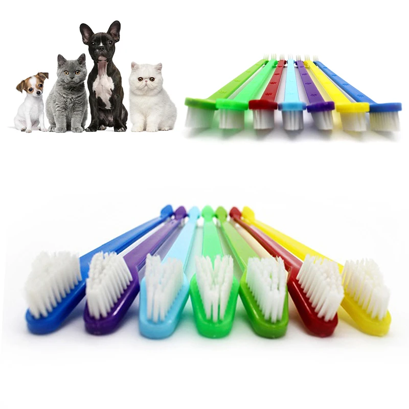 

1/3/6pcs Dog Tooth Brushes Pet Cat Teeth Set Dual Head Puppy Toothbrush Tartar Beyond Bad Breath Dog Care Cleaning Toothbrushes