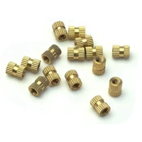 25pcs m2 m2 5 m3 solid brass pure copper metric thread injection molding knurl insert nut though hole round column od 3 5 4 5mm