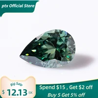 real 100 loose gemstone moissanite stone dark green color vvs1 pear shaped diamond undefined for jewelry diamond ring
