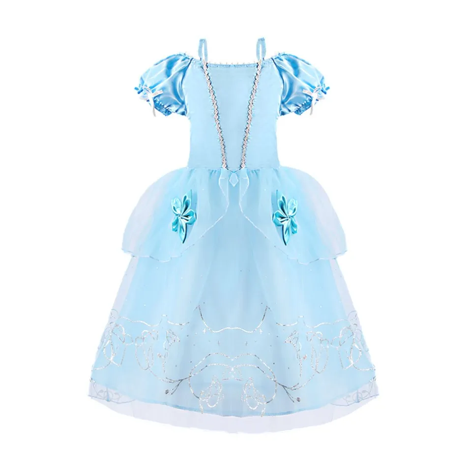 Kid Princess Dress Girl Summer Fancy Party Clothes Children Rapunzel Cinderella Belle Sleeping Beauty Christmas Carnival Costume