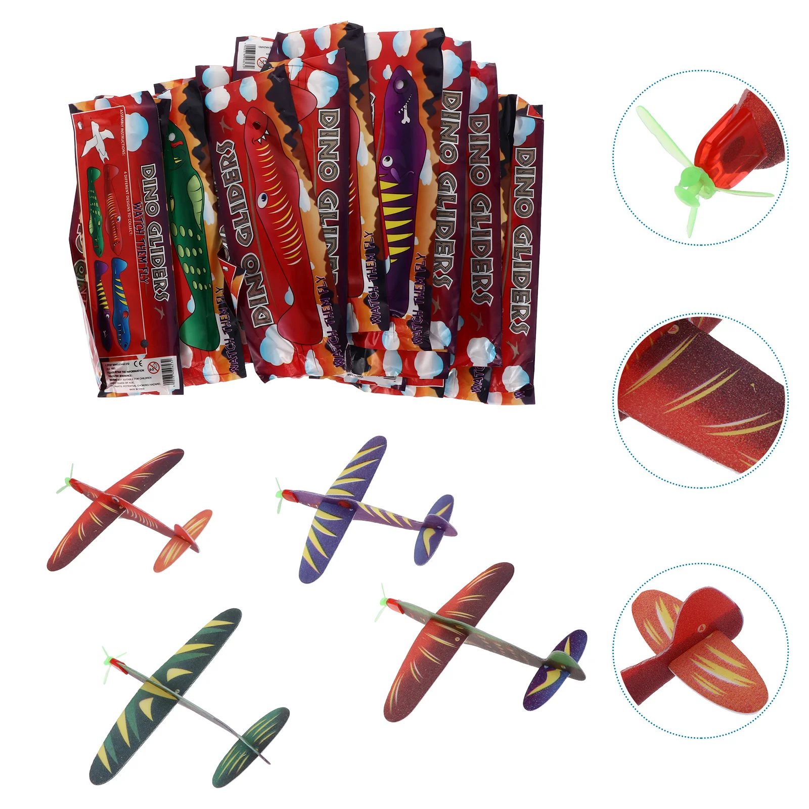 

24 Pcs Airplane Model Kidcraft Playset Foams Toy Plaything Flying Gliders Flash Small Children Kid's Outdoor Planes