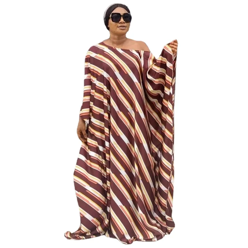 

Muslim Fashion Abaya 2022 African Print Dashiki Clothes Big Size Women Maxi Dress Batwing Sleeve Ankara Dresses Girl Party Dress