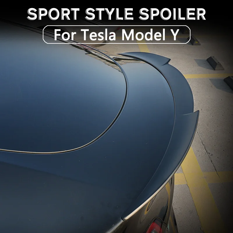 Per Tesla Model Y Tail Spoile Modello In Fibra Di Carbonio Coperchio Del Bagagliaio Spoiler Ala Installazione Senza Perforazione 2017-2023 Accessori P