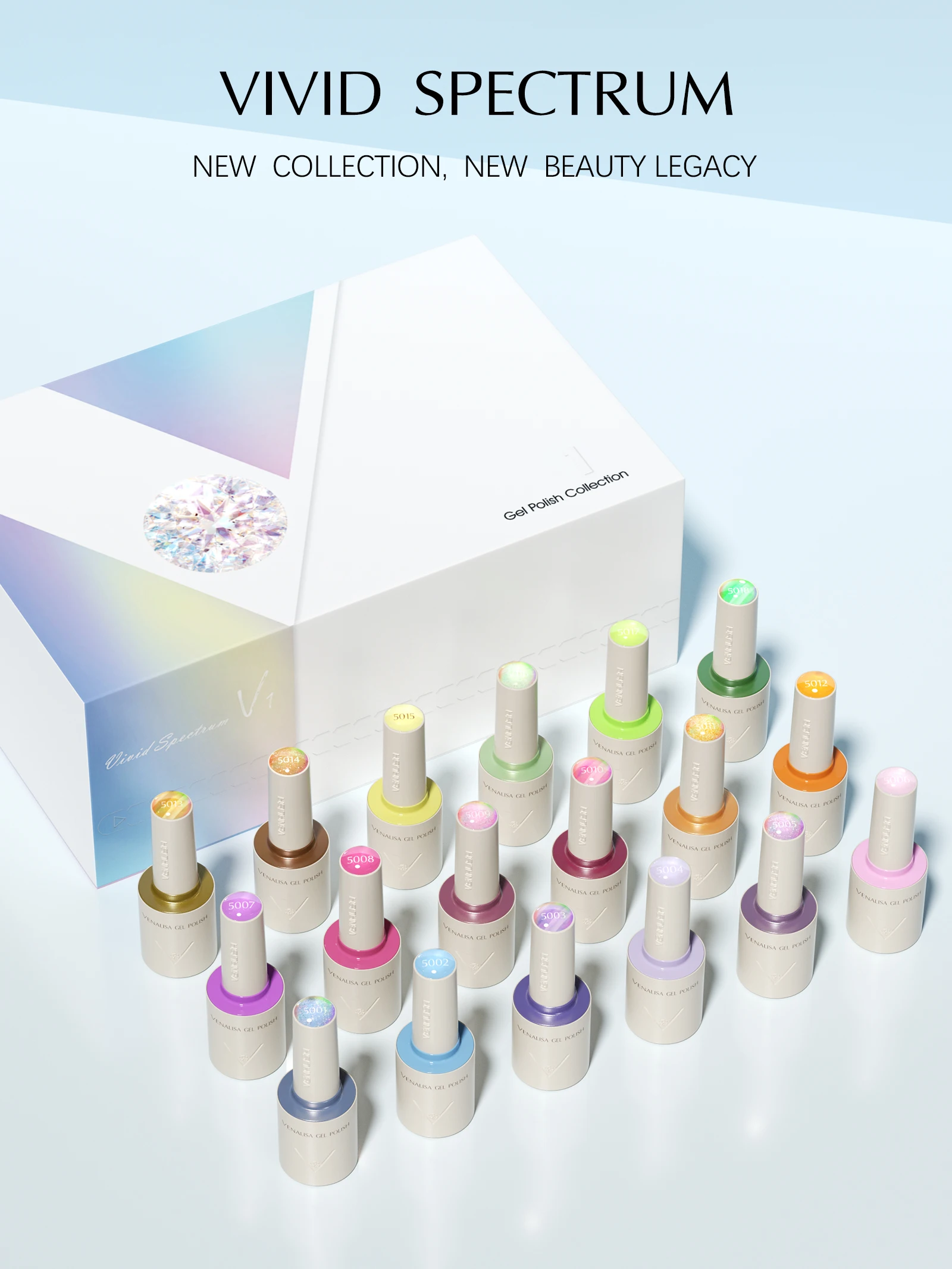 Фото 10 мл Гель-лак для ногтей VENALISA VIP-комплект Hema TPO Free Vegan Gorgeous Color Nail Manicure Soak off UV LED Набор гель-лаков для ногтей №5