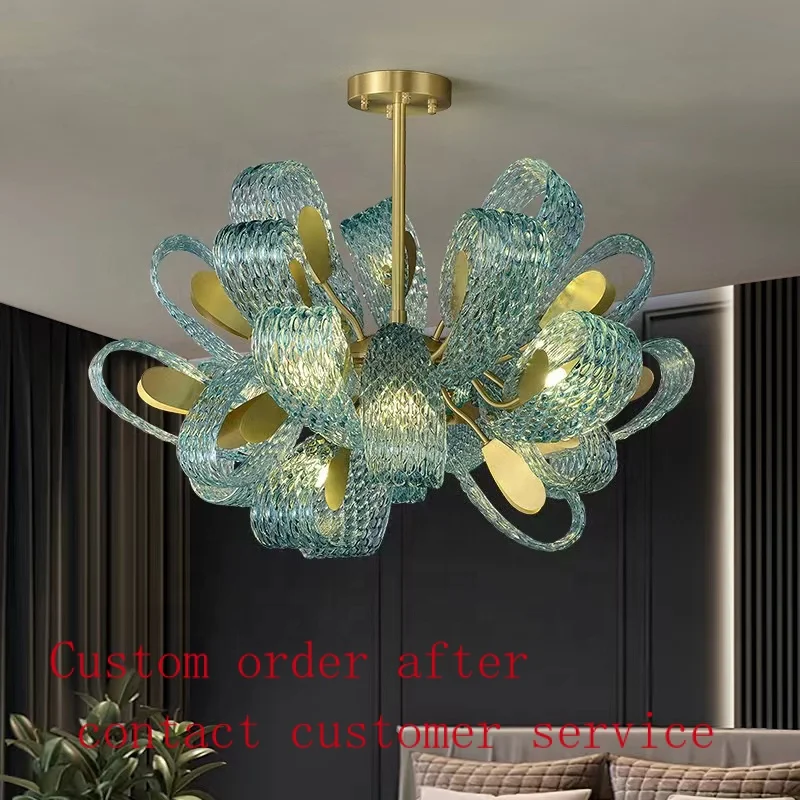 

Luminous High Lumen Dimming Pendant Hanging Lamp Led Remote Control Smart Crystal Chandelier Designs