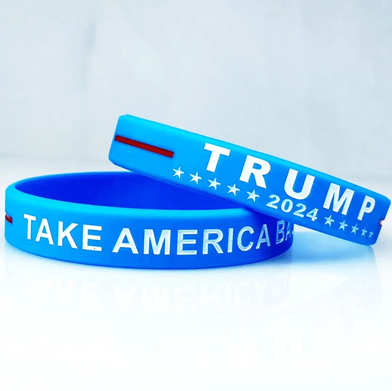 Силиконовые браслеты с изображением Трампа 2024-прочные красочные для сторонников