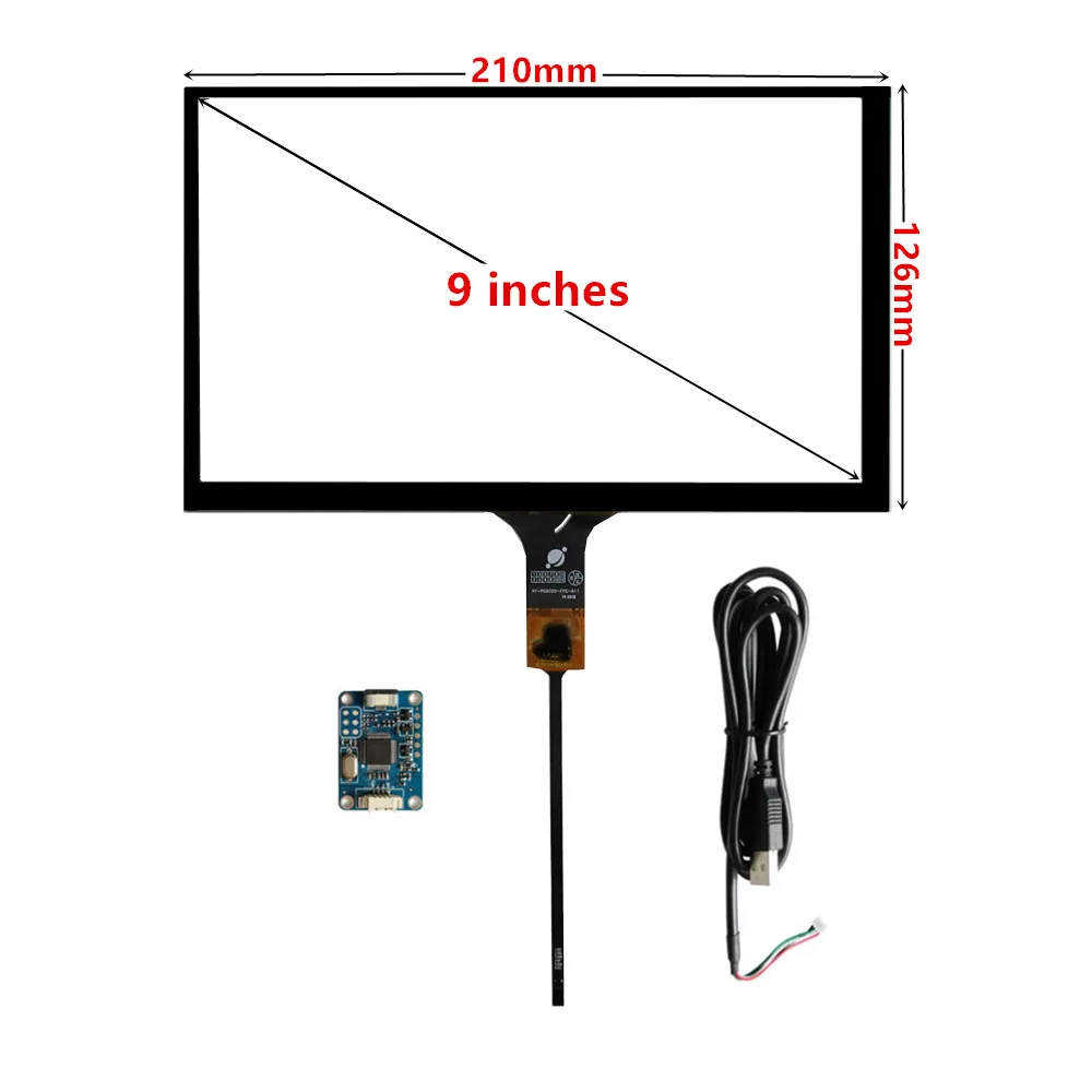 

9 Inch 210mm*125mm Raspberry Pi tablet PC Navigation Capacitive Touch Digitizer Touch Screen Panel Glass USB Driver Board