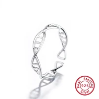 girl fashion hollowed design trend adjuestable size dna silver 925 rings for women charm fine jewelry gifts